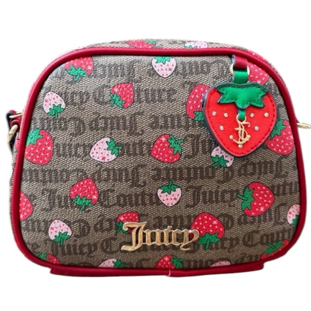NWT JUICY COUTURE CHESTNUT CHINO COOL RED FRESHLY PICKED CAMERA BAG $79